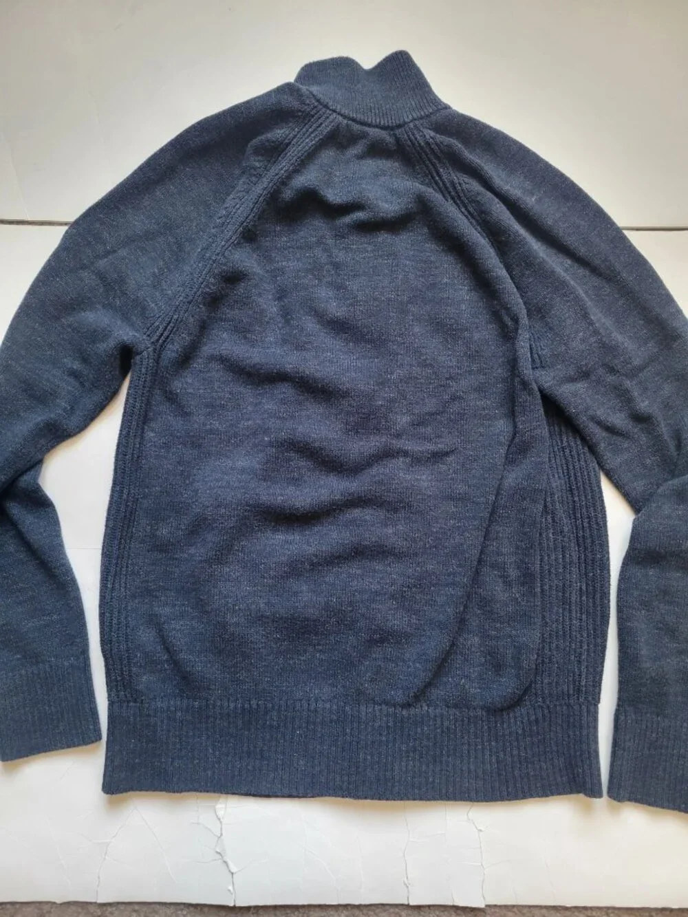 Banana Republic blue organic cotton cardigan full button-up front side pockets